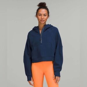 Lululemon Scuba Oversized Half-Zip Hoodie XS Small Mineral Blue Lounge Cozy Warm